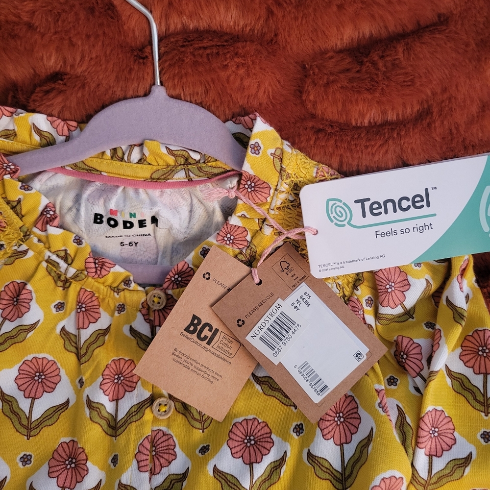 Mini Boden Yellow Floral Dress - Picture 5 of 7